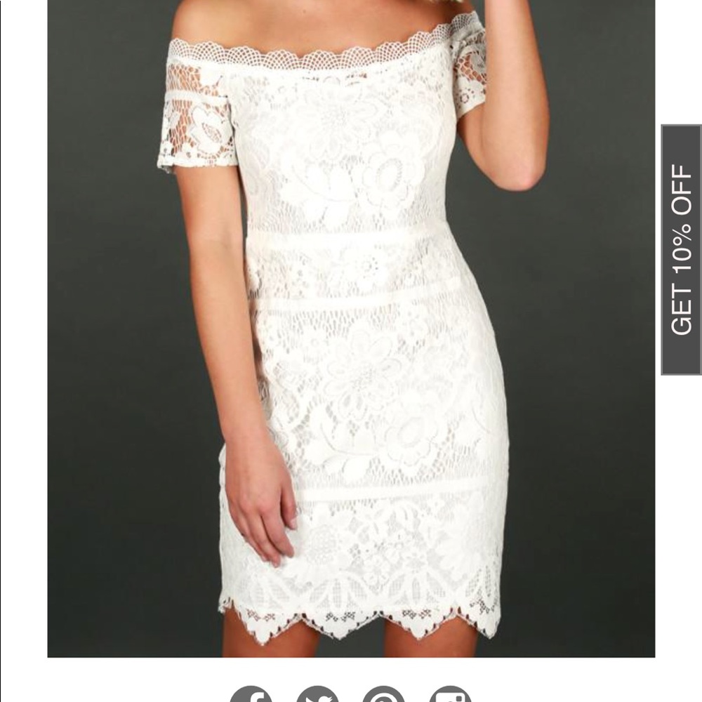 Beautiful white off the shoulder mini dress!